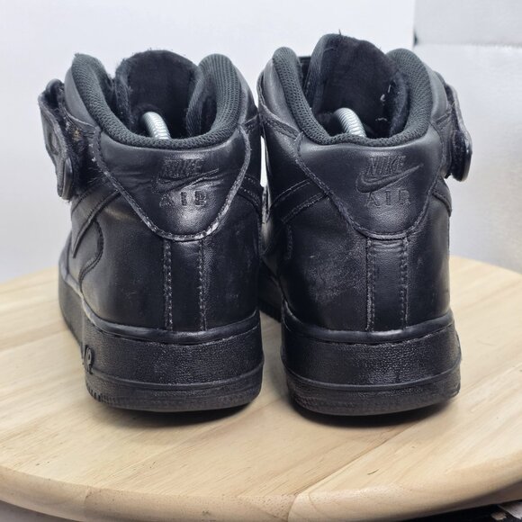 Mens Size 10 - Nike Air Force 1 Mid Triple Black Sneakers - Picture 6 of 9